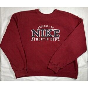 Vintage NIKE Crewneck Sweatshirt XL Red Property Of Nike 90’s